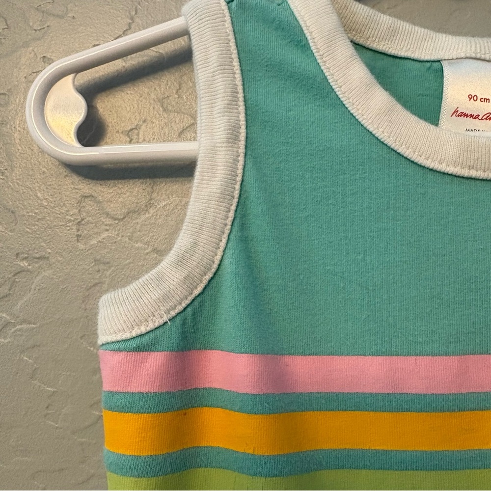 ⭐️Hanna Andersson soft stripe rainbow dress in tidepool size 90 cm US 3 - Picture 4 of 16